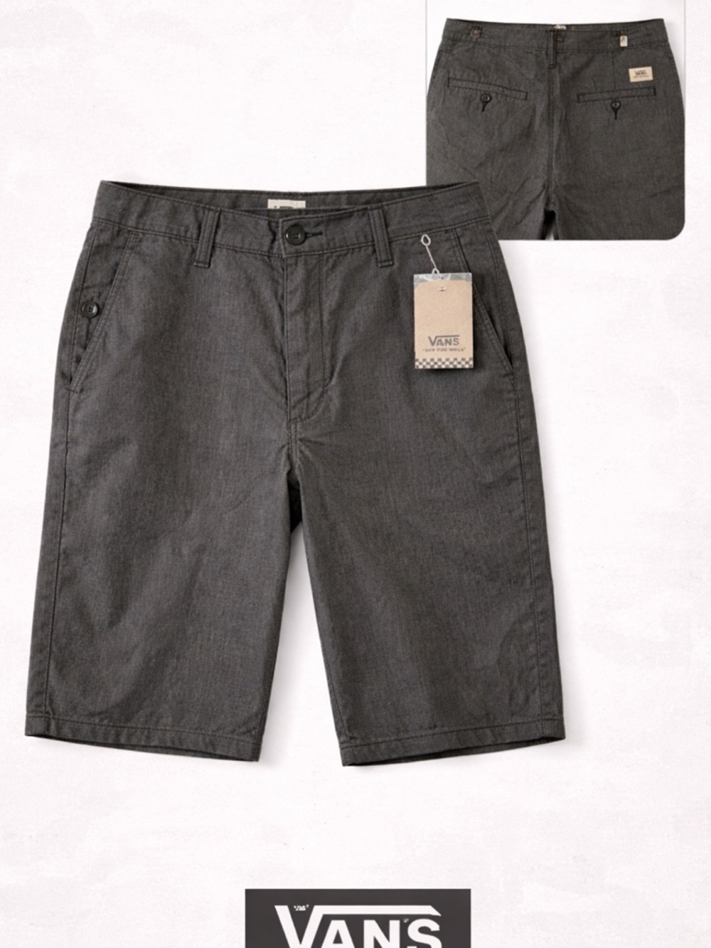 Vans Men's Flat Front Shorts in Charcoal Gray